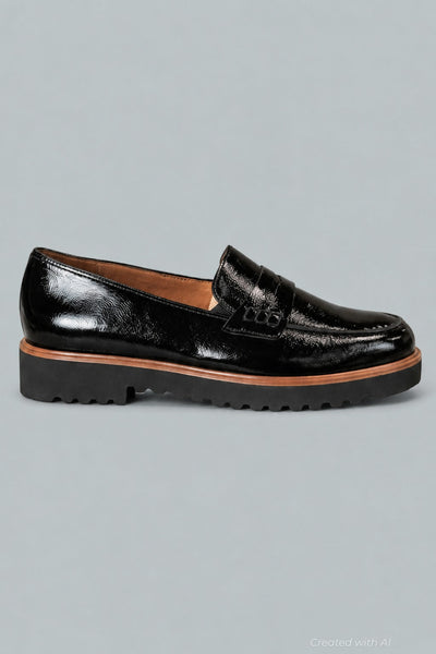 Women’s Carmel Penny Loafers - Back Crinkled Patent - 9.5 - Loafers