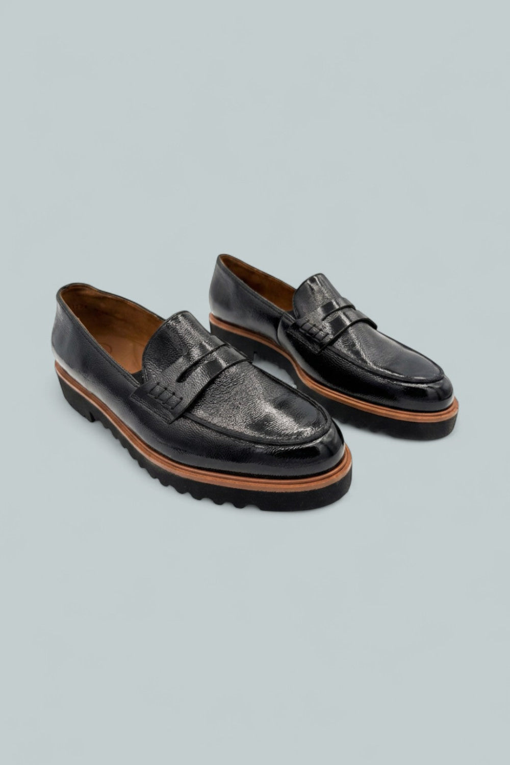 Women’s Carmel Penny Loafers - Black Crinkled Patent - 9 - Loafers