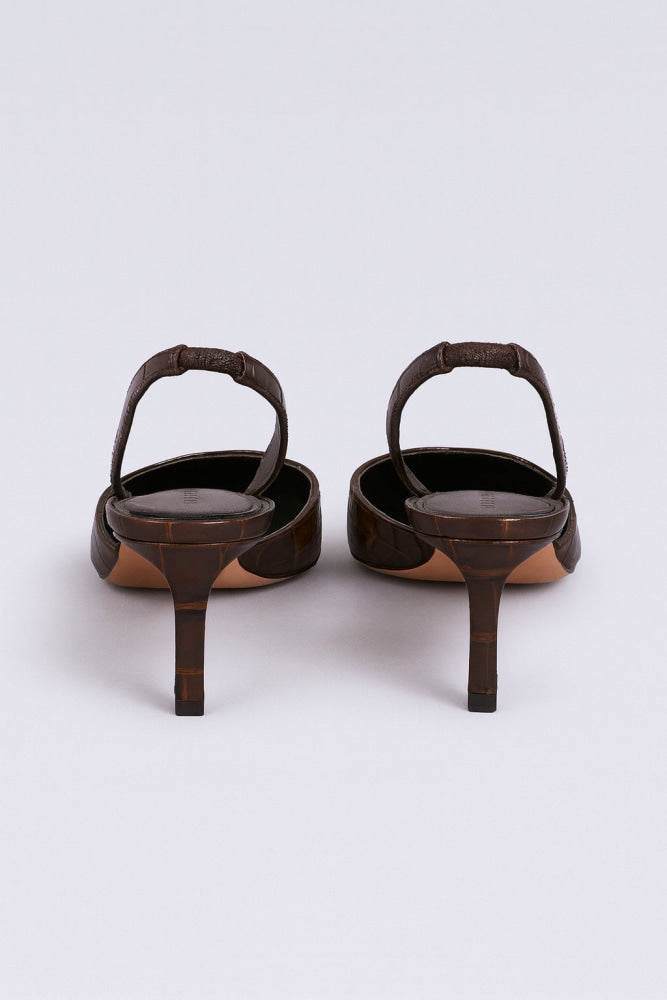 Women’s Caroline Slingback Pumps - Chocolate - Slingback