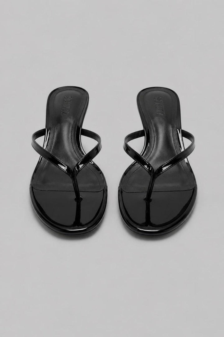 Women’s Carolyn Thong Sandals - Black Patent - 8 - Sandals