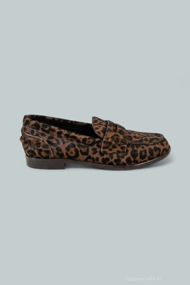 Women’s Carter Calf Hair Penny Loafers - Leopard Cheetah - Loafers