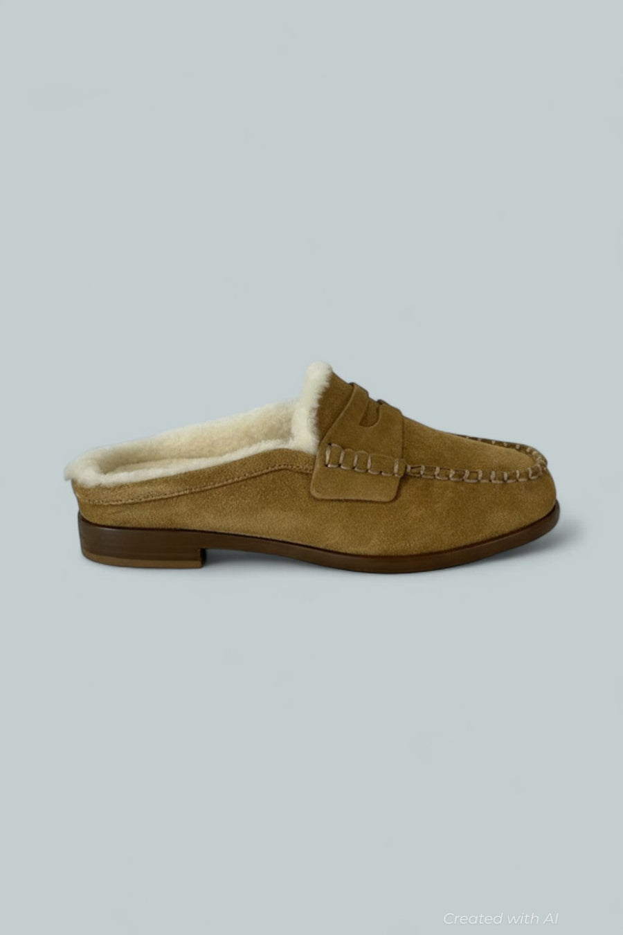 Women’s Carter Mules - Caramel Suede Shearling - 6 US / 36 EU - Mules