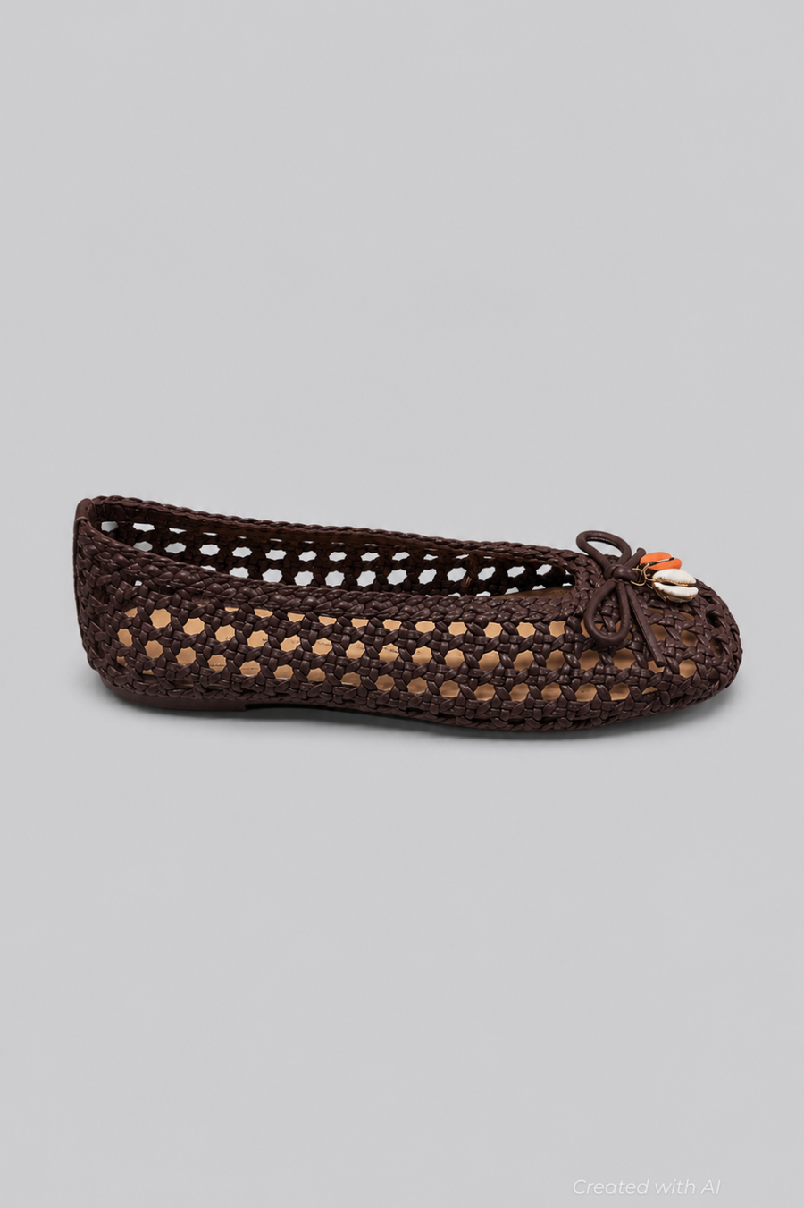 Women’s Cason Charm Woven Flats - Dark Brown Woven Leather - Flats