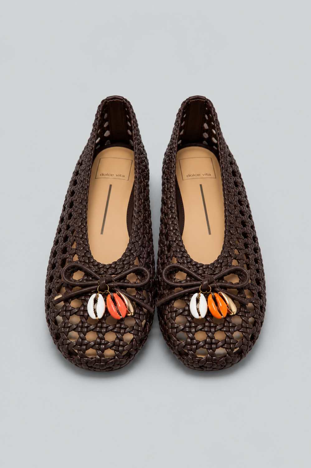 Women’s Cason Charm Woven Flats - Dark Brown Woven Leather - Flats