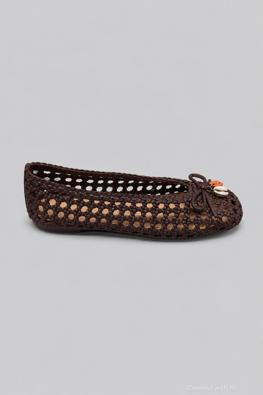 Women’s Cason Charm Woven Flats - Dark Brown Woven Leather - Flats
