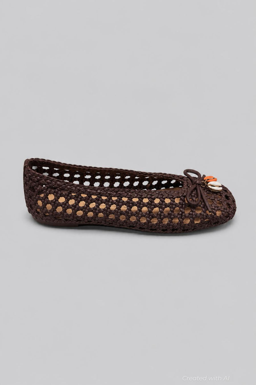 Women’s Cason Charm Woven Flats - Dark Brown Woven Leather - Flats
