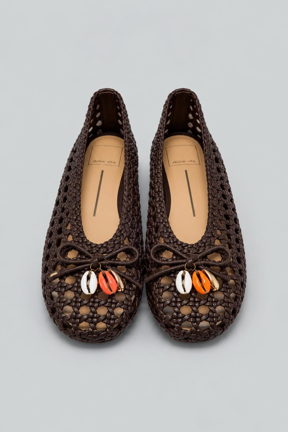 Women’s Cason Charm Woven Flats - Dark Brown Woven Leather - Flats