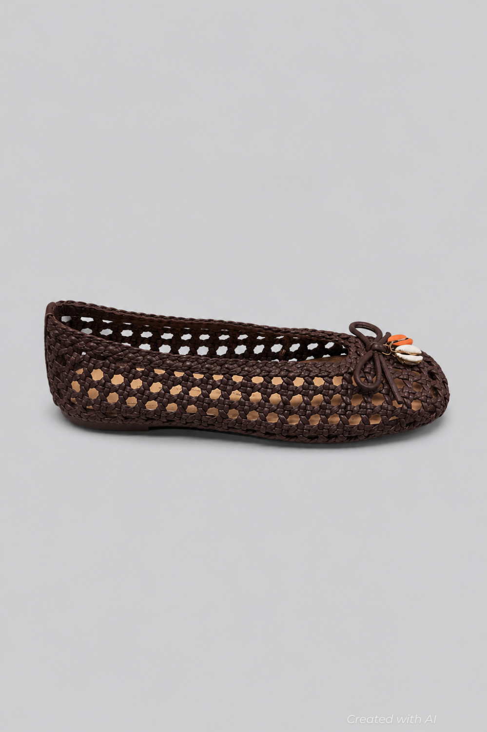 Women’s Cason Charm Woven Flats - Dark Brown Woven Leather - Flats