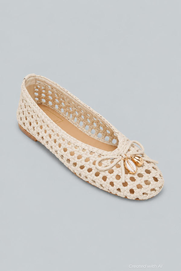 Women’s Cason Charm Woven Flats - Ivory Woven - Flats