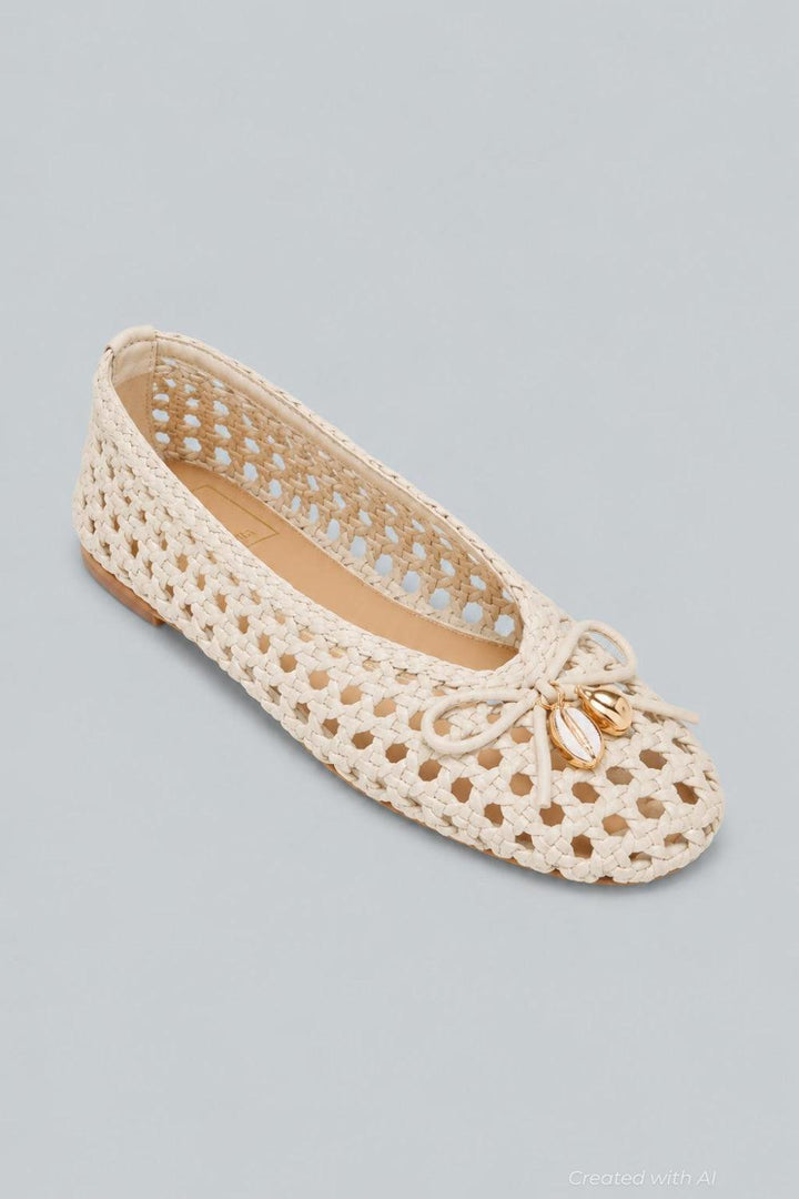 Women’s Cason Charm Woven Flats - Ivory Woven - 8 - Flats