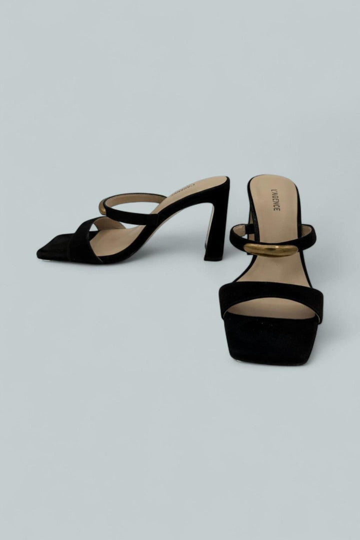 Women’s Catriona Heel - Black Suede - US W 5 - Sandals