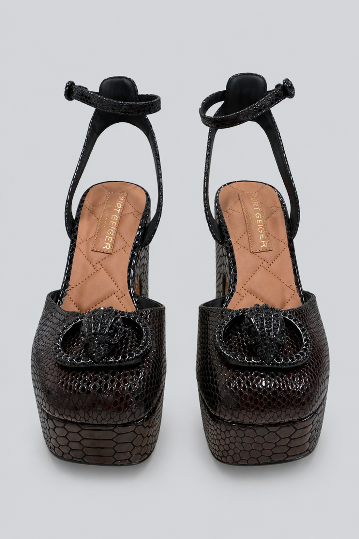 Women’s Chelsea Closed Platform Heel - Black Lizzard - Heels