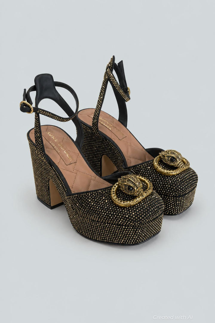 Women’s Chelsea Platform Pumps - Gold - 8 - Heels