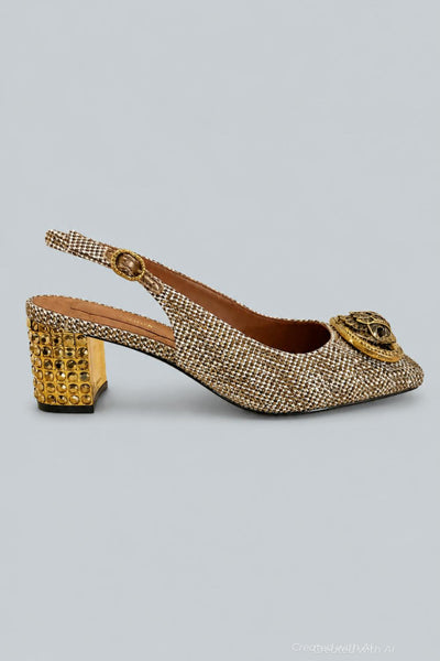 Women’s Chelsea Slingback Pumps - Dark Beige - Slingback