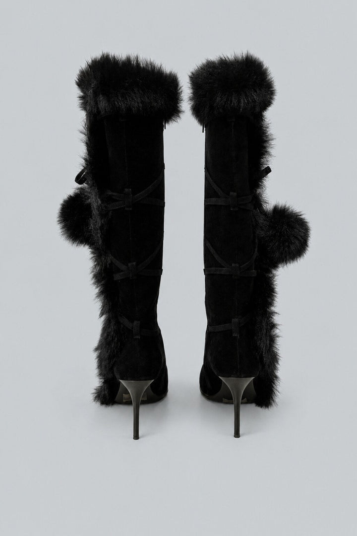 Women’s Chilly Faux Fur Boots - Black Combo - 7 - Boots