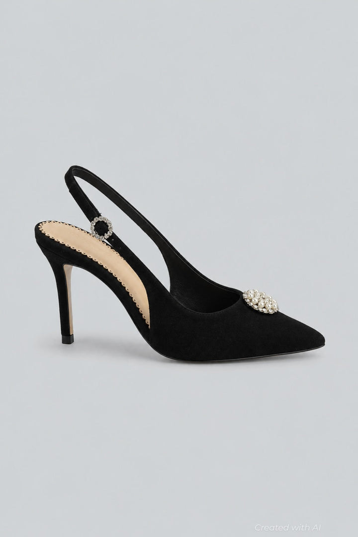 Women’s Claire Embellished Pumps - Black - 6 US / 36 EU - Sandal