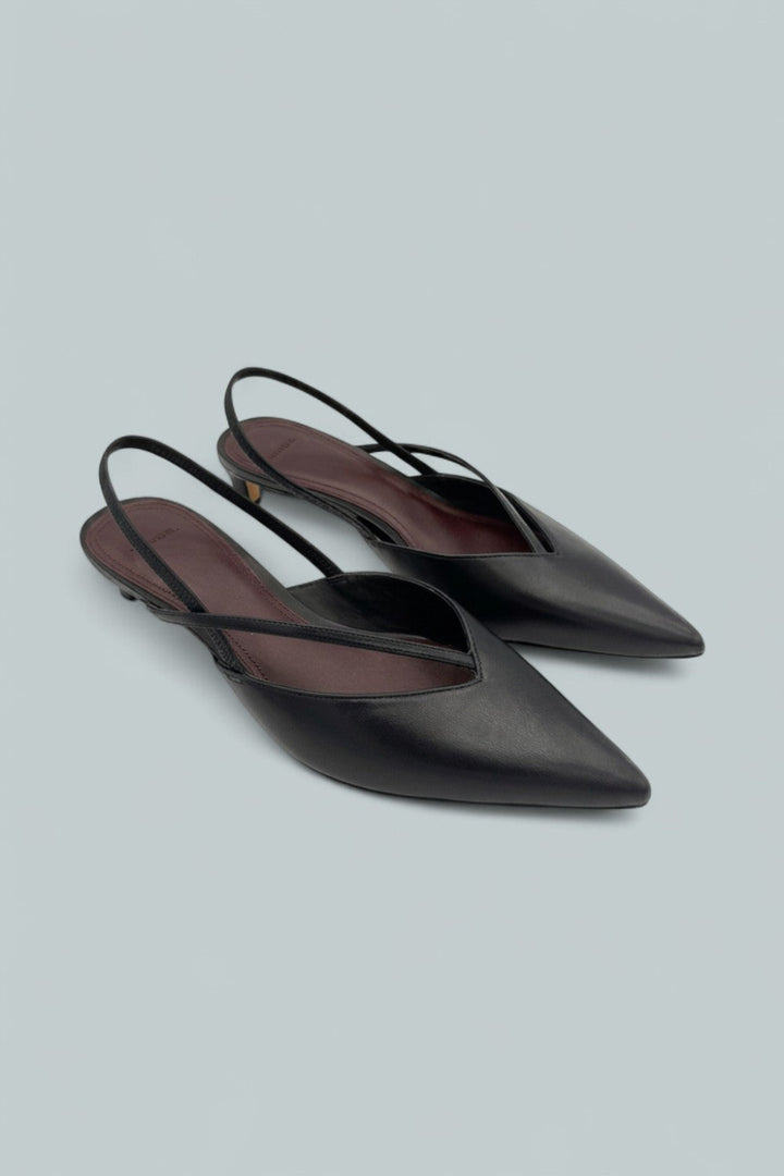 Women’s Clara Pointed Slingback Pumps - Black - 7 - Slingback