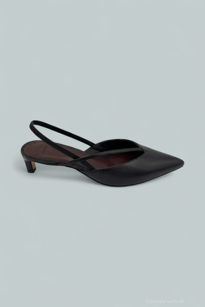 Women’s Clara Pointed Slingback Pumps - Black - 7 - Slingback