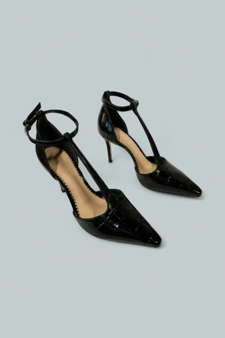 Women’s Clara T Strap Pumps - Black - 6 US / 36 EU - Sandal