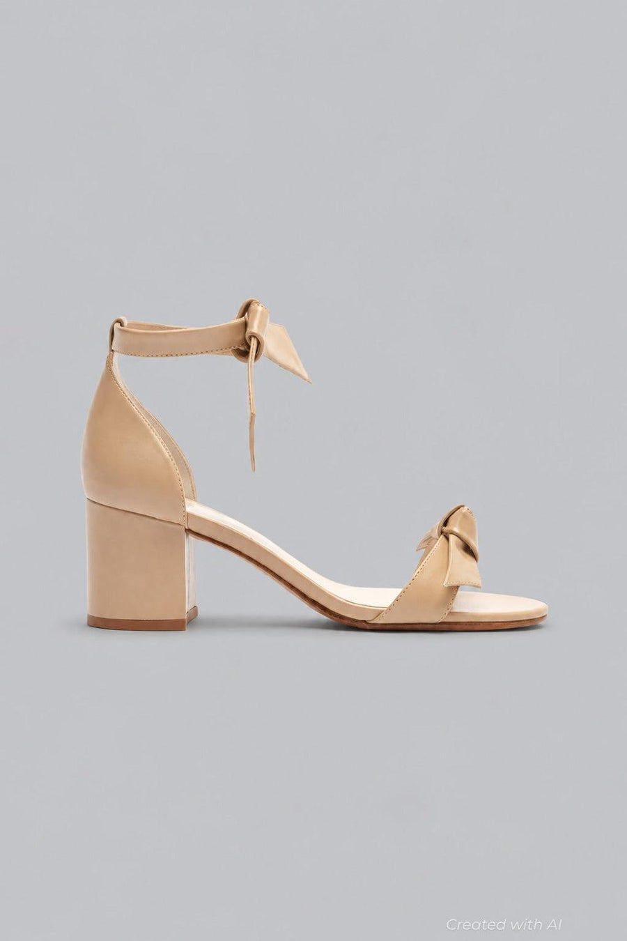 Women’s Clarita Ankle Tie Block Heel Sandals - Beige - 8.5 US / 38.5 EU - Sandals