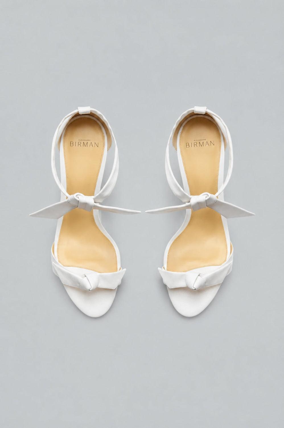 Women’s Clarita Ankle Tie High Block Heel Sandals - White - 6.5 - Sandals