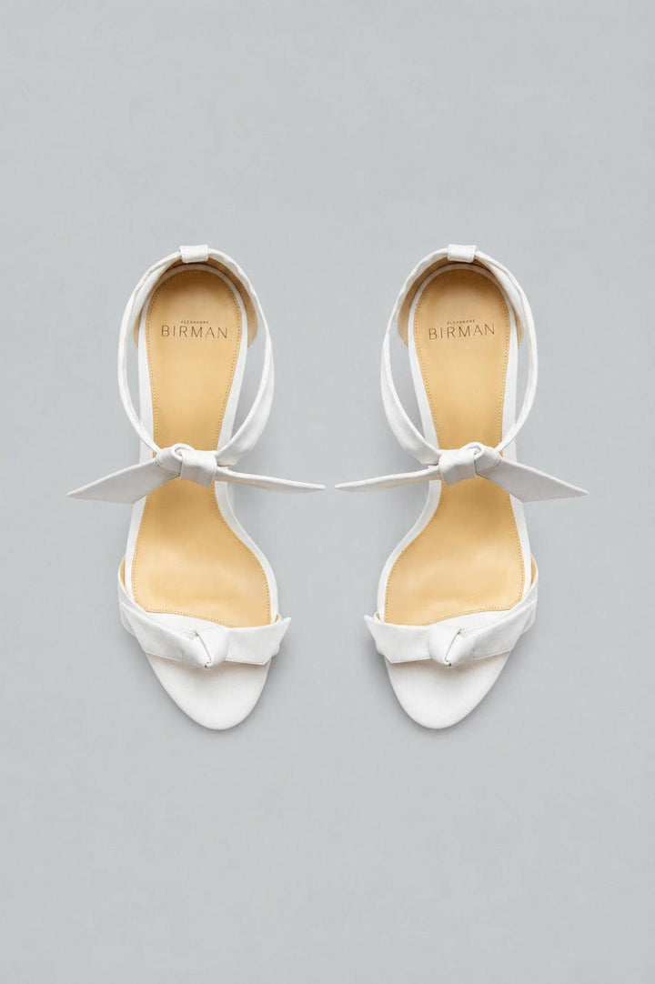 Women’s Clarita Ankle Tie High Block Heel Sandals - White - 6.5 - Sandals