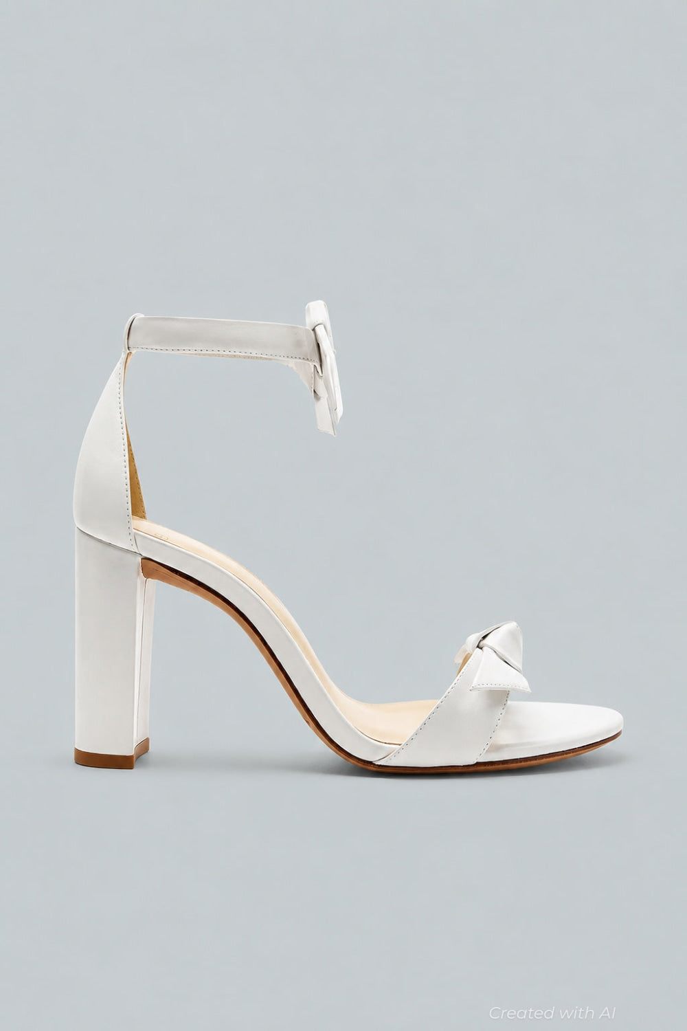 Women’s Clarita Ankle Tie High Block Heel Sandals - White - 6.5 - Sandals