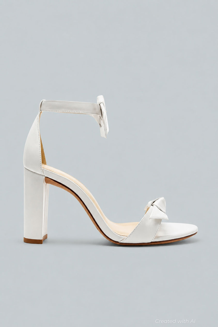Women’s Clarita Ankle Tie High Block Heel Sandals - White - 6.5 - Sandals