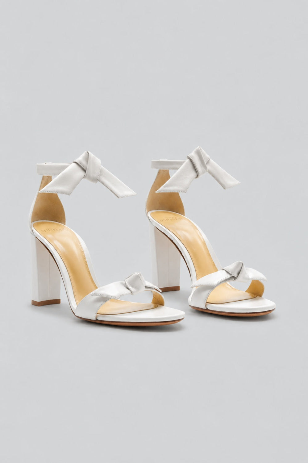 Women’s Clarita Ankle Tie High Block Heel Sandals - White - 6.5 - Sandals