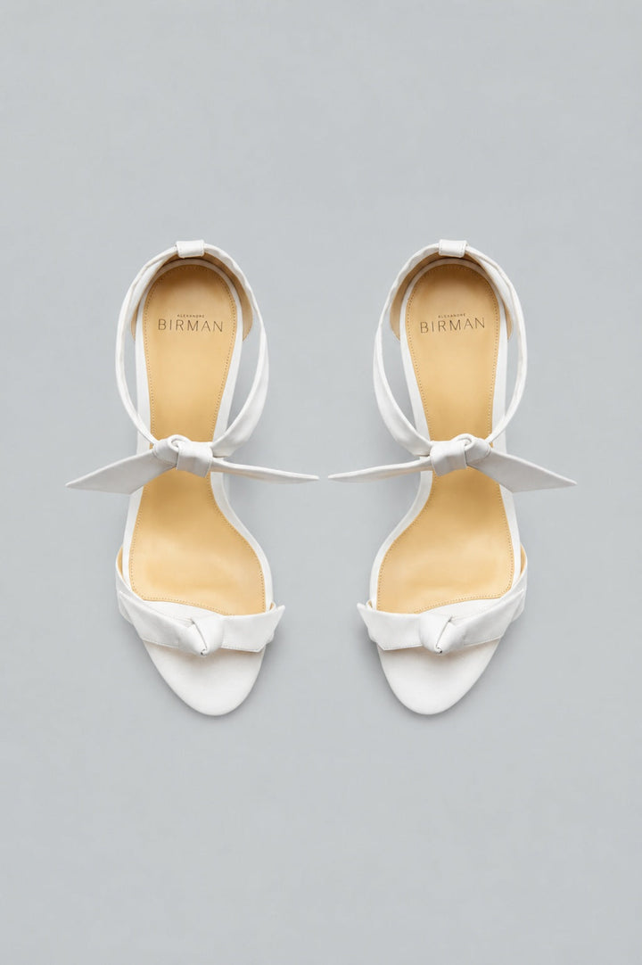 Women’s Clarita Ankle Tie High Block Heel Sandals - White - 6.5 - Sandals