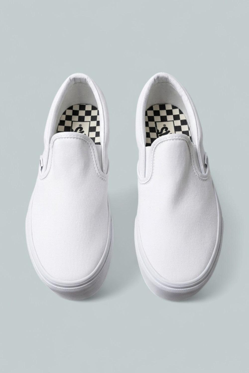 Women’s Classic Slip On Platform Sneakers - True White - 6 WMN / 4.5 MEN - Slip-On