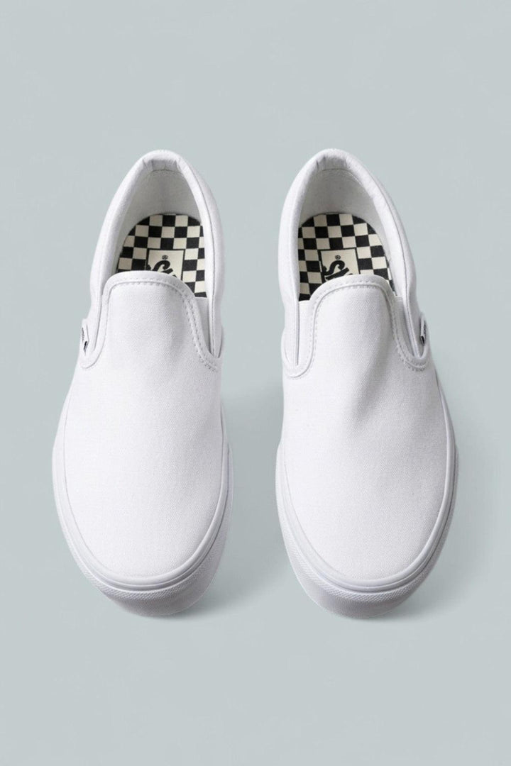 Women’s Classic Slip On Platform Sneakers - True White - 6 WMN / 4.5 MEN - Slip-On