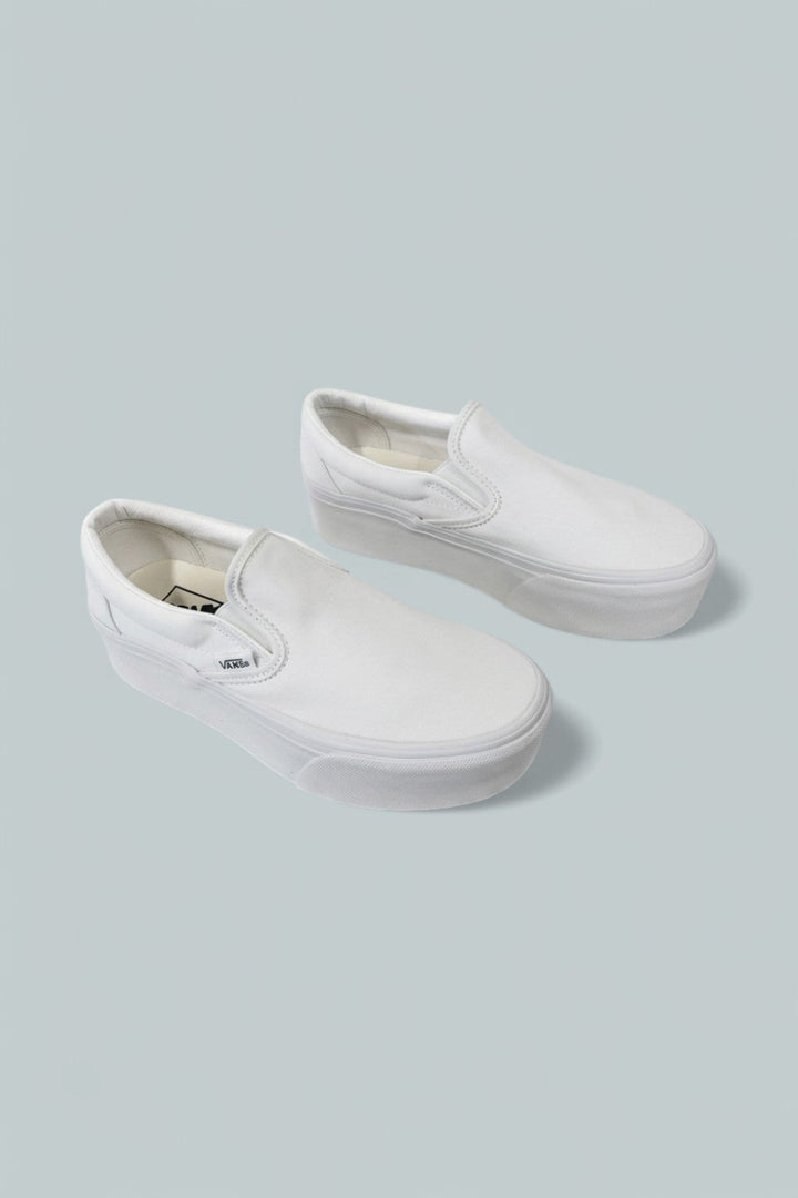 Women’s Classic Slip On Platform Sneakers - True White - 6 WMN / 4.5 MEN - Slip-On