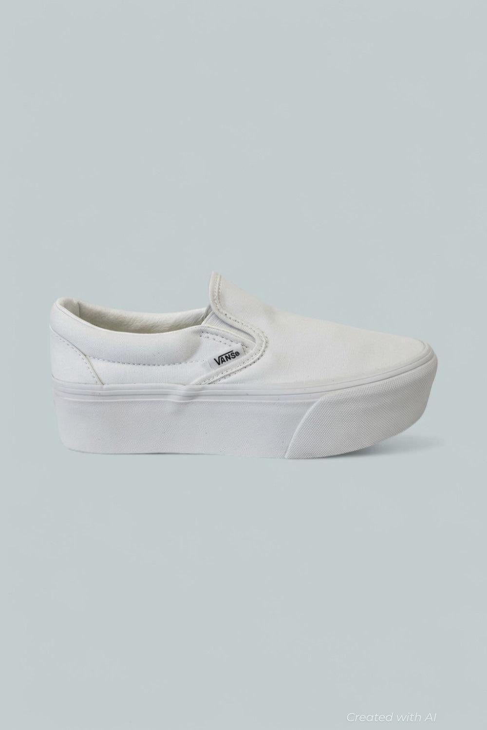 Women’s Classic Slip On Platform Sneakers - True White - 6 WMN / 4.5 MEN - Slip-On