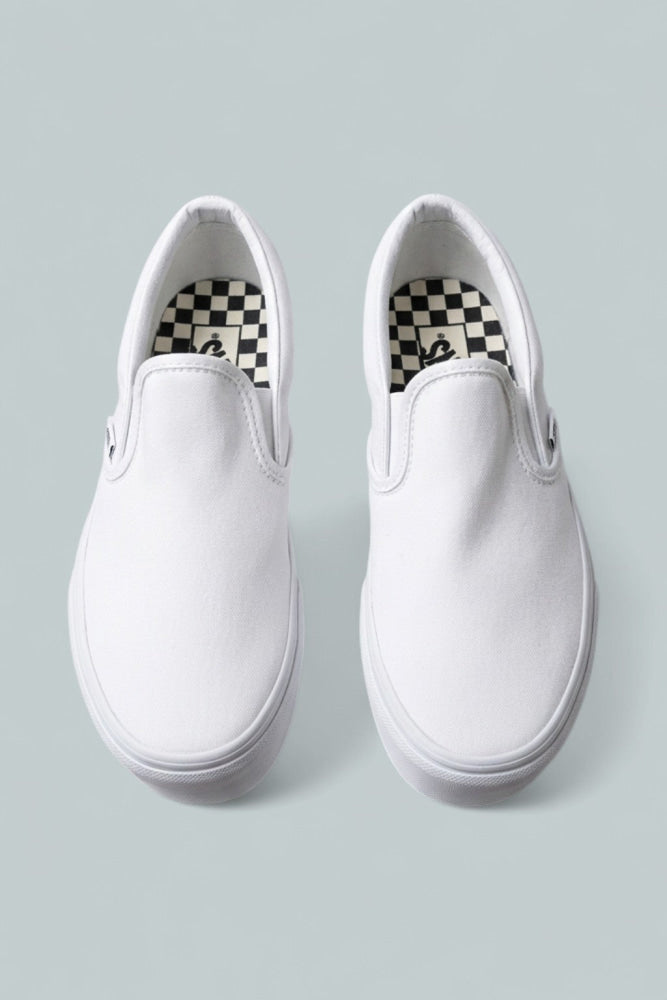 Women’s Classic Slip On Platform Sneakers - True White - 6 WMN / 4.5 MEN - Slip-On