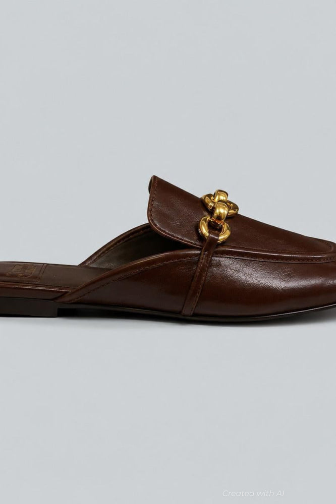 Women’s Clerk Slide Loafer Flats - Brown Gold - 6 - Loafers