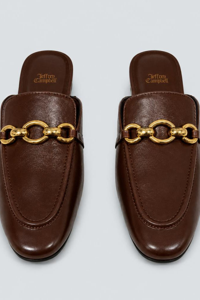 Women’s Clerk Slide Loafer Flats - Brown Gold - 6 - Loafers