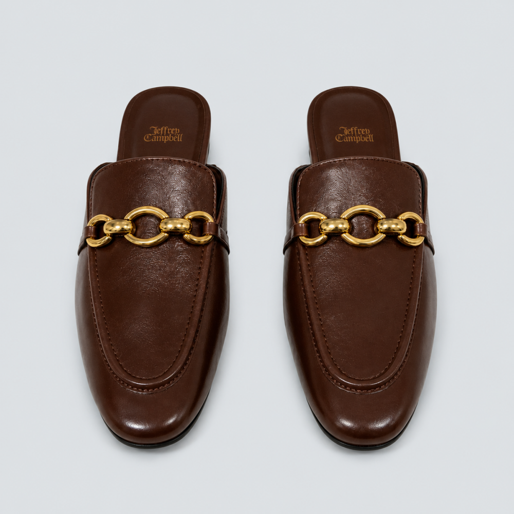 Women’s Clerk Slide Loafer Flats - Brown Gold - 6 - Loafers
