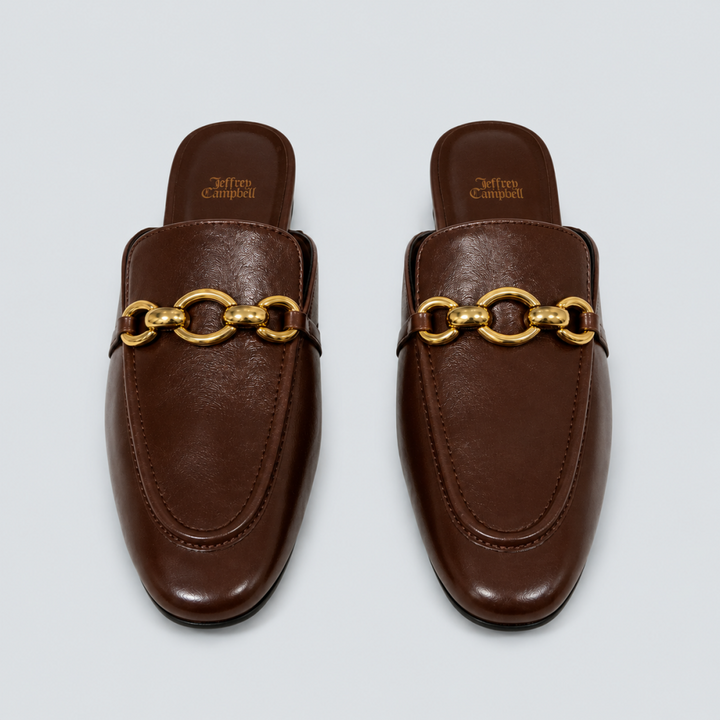 Women’s Clerk Slide Loafer Flats - Brown Gold - 6 - Loafers