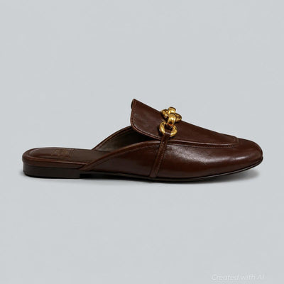 Women’s Clerk Slide Loafer Flats - Brown Gold - 6 - Loafers