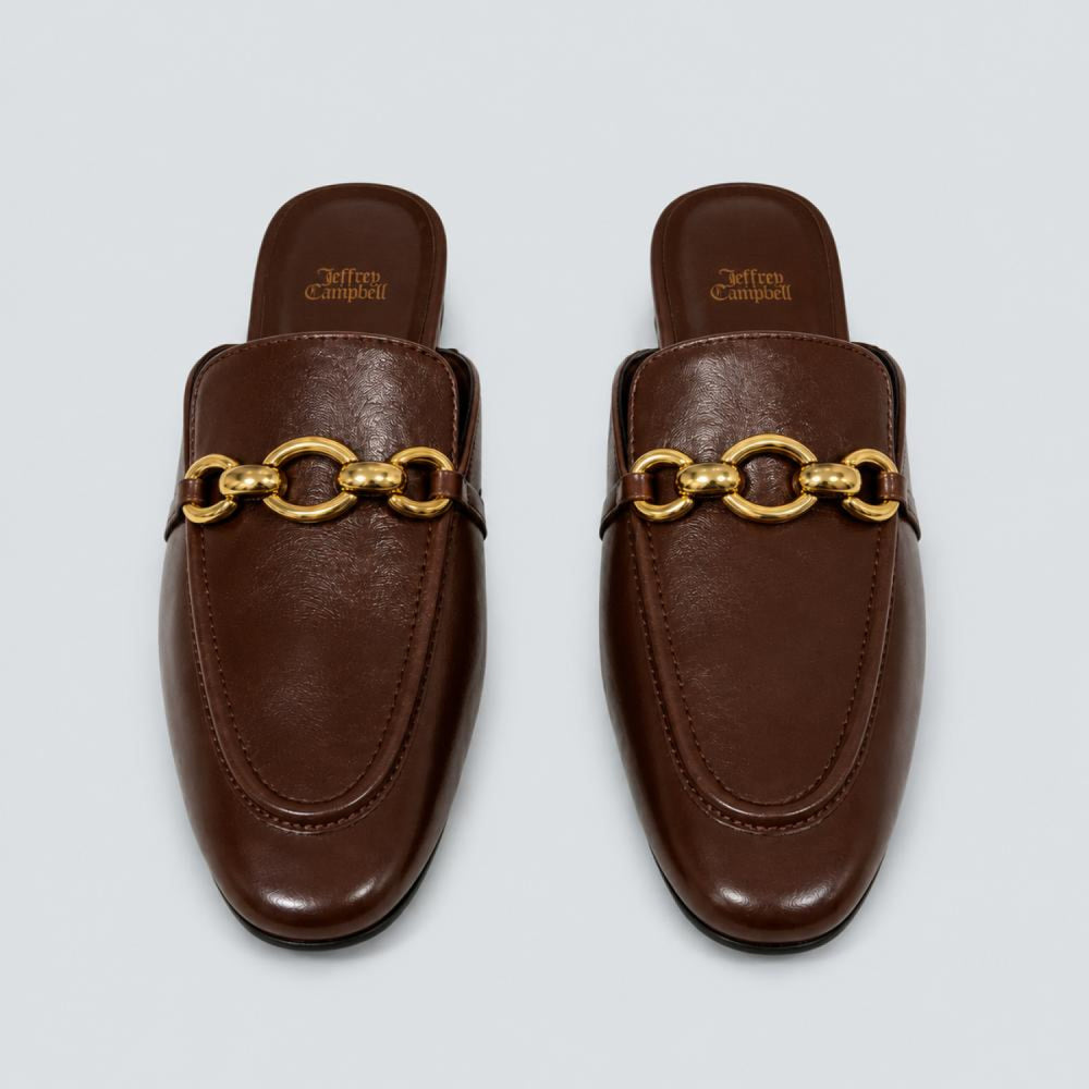 Women’s Clerk Slide Loafer Flats - Brown Gold - 6 - Loafers