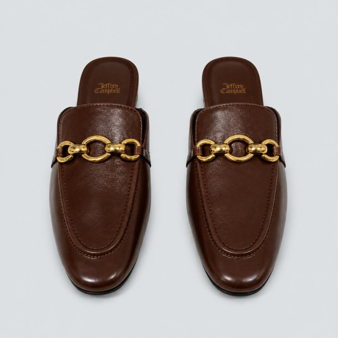 Women’s Clerk Slide Loafer Flats - Brown Gold - 6 - Loafers