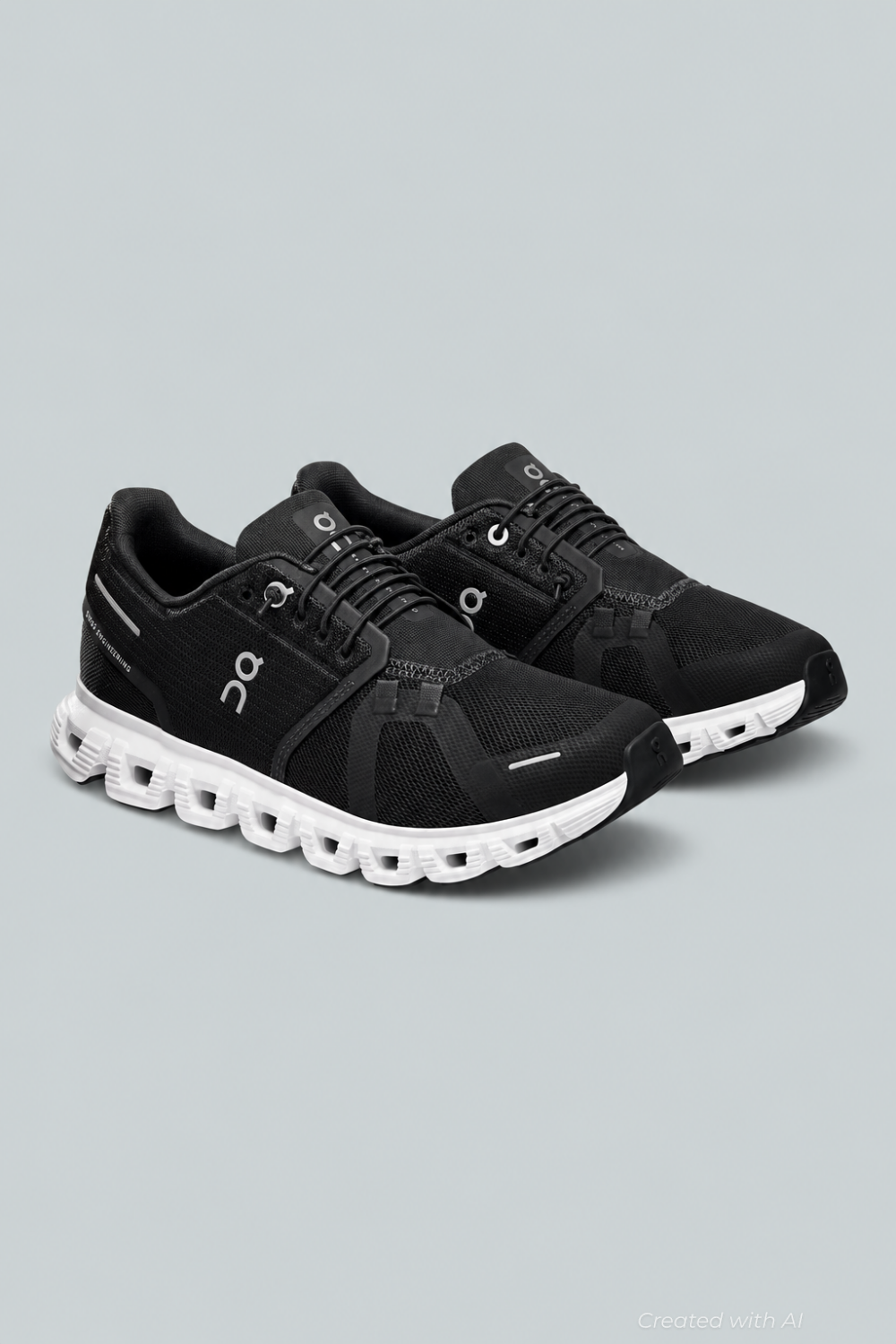 Women’s Cloud 6 Wide Running Sneakers - Black/White - Sneaker