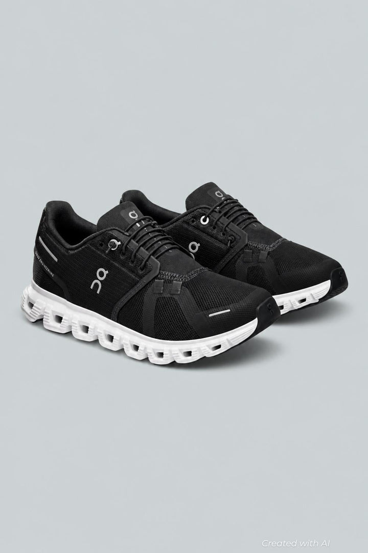 Women’s Cloud 6 Wide Running Sneakers - Black/White - Sneaker