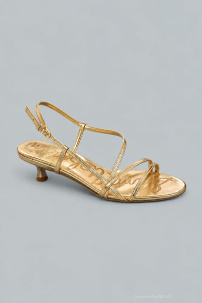 Women’s Cora Kitten Heel Sandals - Amber Gold - Sandal