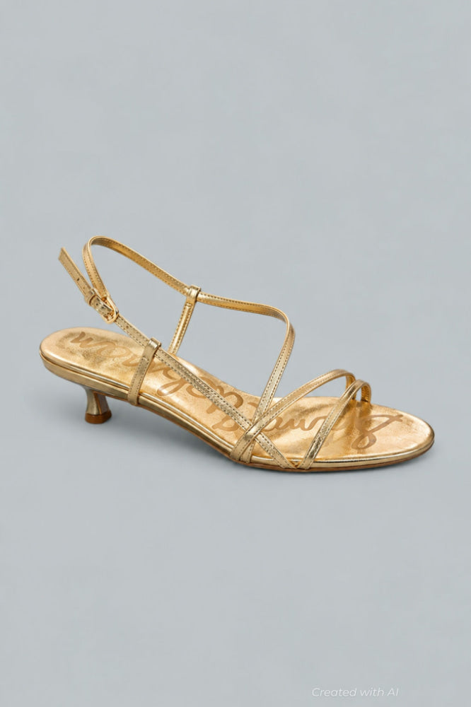Women’s Cora Kitten Heel Sandals - Amber Gold - Sandal