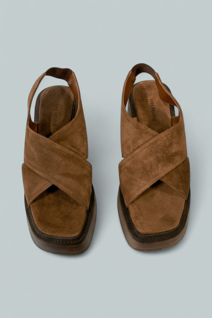 Women’s Cora Platform Clog Sandals - Cognac Suede - 8 - Clog