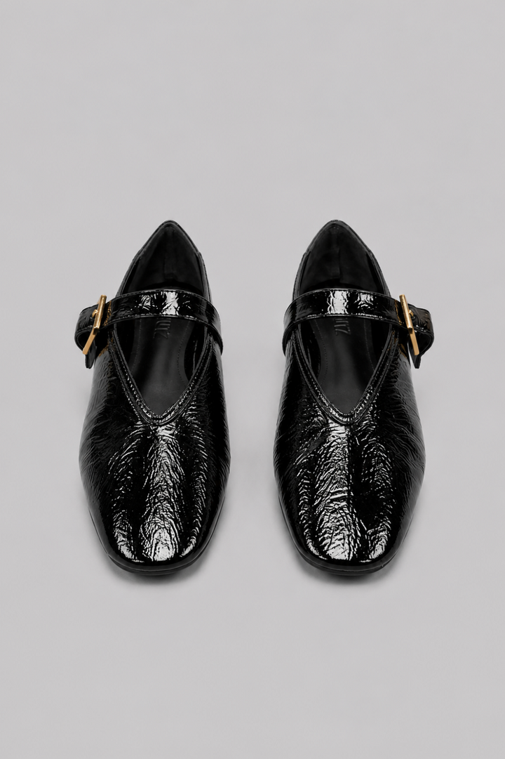 Women’s Courtney Buckled Flats - Black - Flats