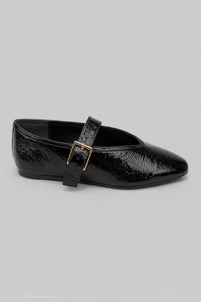 Women’s Courtney Buckled Flats - Black - Flats