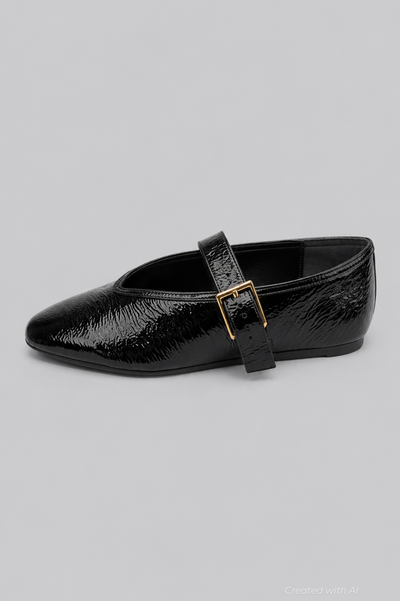 Women’s Courtney Buckled Flats - Black - Flats